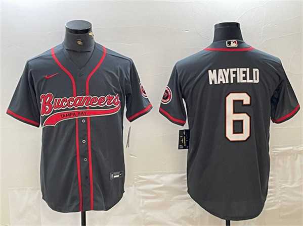 Men%27s Tampa Bay Buccaneers #6 Baker Mayfield Grey Cool Base Baseball Stitched Jersey->san francisco 49ers->NFL Jersey